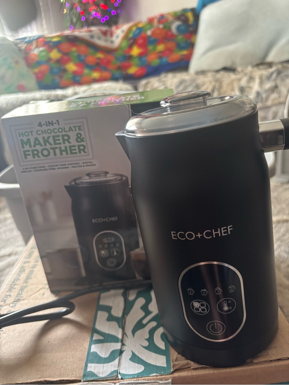 Black 4-in-1 Hot Chocolate Maker & Frother